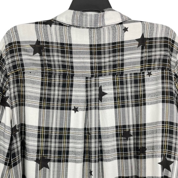 Lane Bryant No-Peek Button-Front Plaid Star Print Top Shirt NWT - Picture 4 of 13
